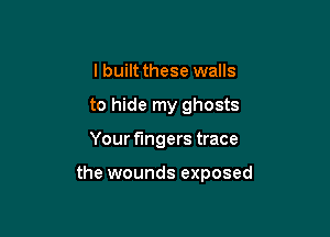 I built these walls
to hide my ghosts

Your fingers trace

the wounds exposed