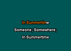 In Summertime

Someoneg Somewherm

In Summertime