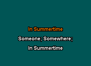 In Summertime

Someoneg Somewherm

In Summertime