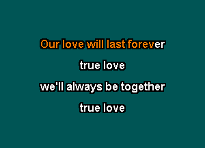 Our love will last forever

true love

we'll always be together

true love