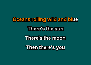 Oceans rolling wild and blue
There's the sun

There's the moon

Then there's you