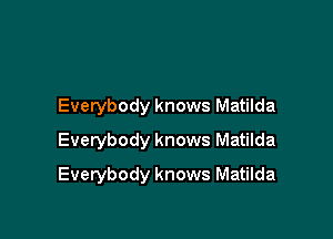 Everybody knows Matilda
Everybody knows Matilda

Everybody knows Matilda