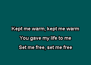 You sheltered me from harm

Kept me warm, kept me wa