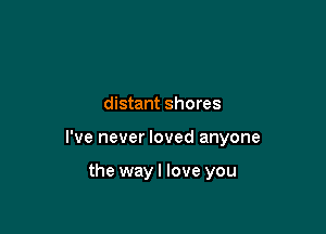 distant shores

I've never loved anyone

the wayl love you