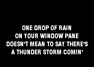 OHE DROP 0F Hill
ON YOUR WINDOW PAHE
DOESN'T MEAN TO SAY THERE'S
A THUNDER STORM COMIH'