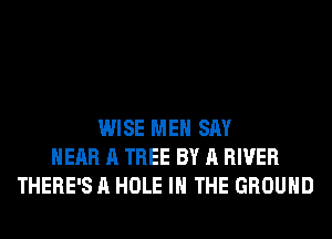 WISE MEN SAY
HEAR A TREE BY A RIVER
THERE'S A HOLE IN THE GROUND