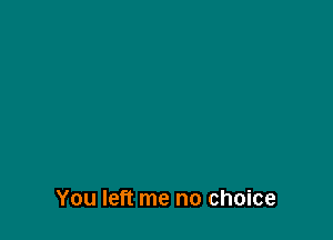 You left me no choice