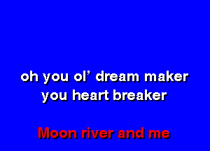 oh you ol dream maker
you heart breaker