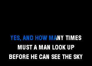 YES, AND HOW MANY TIMES
MUST A MAN LOOK UP
BEFORE HE CAN SEE THE SKY
