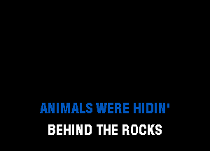 ANIMALS WERE HIDIH'
BEHIND THE ROCKS