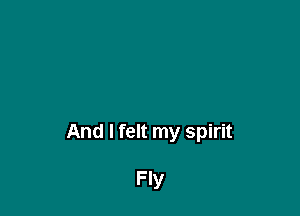 And I felt my spirit

Fly