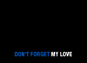 DON'T FORGET MY LOVE