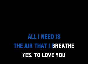 ALL! NEED IS
THE AIR THATI BREATHE
YES, TO LOVE YOU