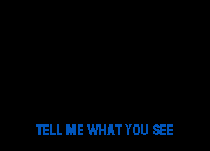 TELL ME WHAT YOU SEE