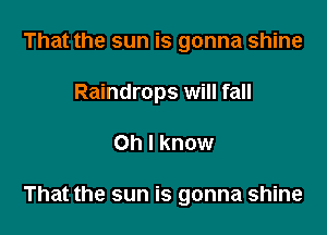 That the sun is gonna shine

Raindrops will fall

Oh I know

That the sun is gonna shine