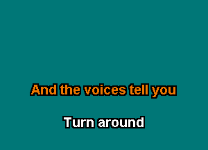 And the voices tell you

Turn around