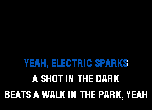 YEAH, ELECTRIC SPARKS
A SHOT IN THE DARK
BEATS A WALK IN THE PARK, YEAH