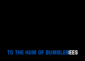 TO THE HUM 0F BUMBLEBEES