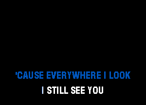 'CAUSE EVERYWHERE I LOOK
I STILL SEE YOU