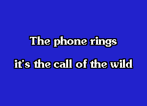 The phone rings

it's the call of the wild
