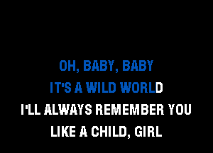 0H, BABY, BABY
IT'S A WILD WORLD
I'LL ALWAYS REMEMBER YOU
LIKE A CHILD, GIRL