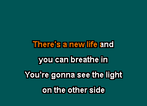 There's a new life and

you can breathe in

You're gonna see the light

on the other side