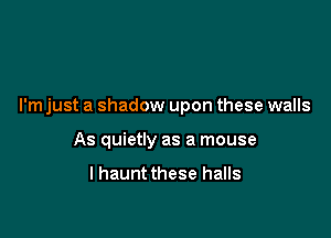 I'm just a shadow upon these walls

As quietly as a mouse

I haunt these halls