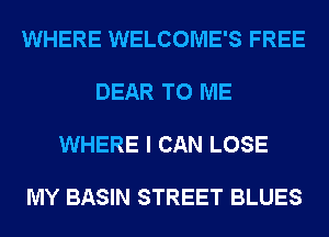 WHERE WELCOME'S FREE

DEAR TO ME

WHERE I CAN LOSE

MY BASIN STREET BLUES