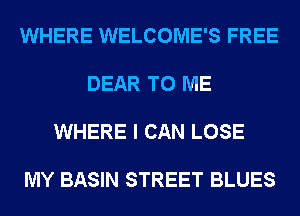 WHERE WELCOME'S FREE

DEAR TO ME

WHERE I CAN LOSE

MY BASIN STREET BLUES