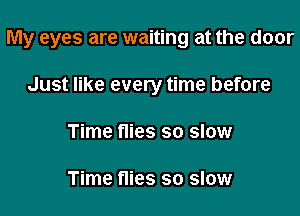 My eyes are waiting at the door

Just like every time before
Time flies so slow

Time flies so slow