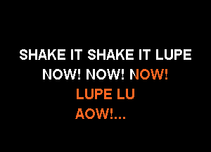 SHAKEITSHAKEITLUPE
NOW! NOW! NOW!

LUPE LU
AOW!...