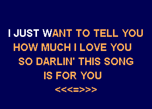 I JUST WANT TO TELL YOU
HOW MUCH I LOVE YOU

SO DARLIN' THIS SONG

IS FOR YOU
z