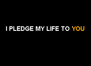 I PLEDGE MY LIFE TO YOU