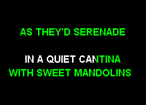 AS THEY'D SERENADE

IN A QUIET CANTINA
WITH SWEET MANDOLINS
