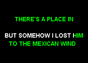 THERE'S A PLACE IN

BUT SOMEHOW l LOST HIM
TO THE MEXICAN WIND