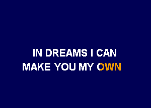 IN DREAMS I CAN

MAKE YOU MY OWN