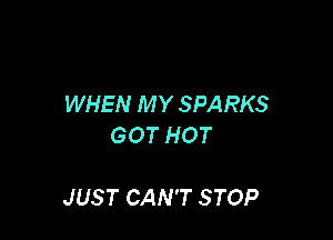 WHEN M Y SPARKS
GOT HOT

JUST CAN'T STOP