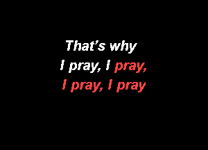 That's why
I pray, I pray,

I pray, I pray