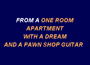 FROM A ONE ROOM
APARTMENT

WITH A DREAM
AND A FAWN SHOP GUITAR