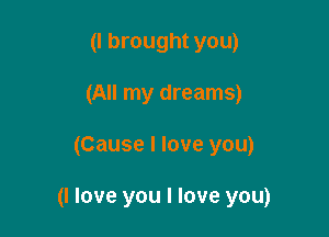 (I brought you)
(All my dreams)

(Cause I love you)

(I love you I love you)