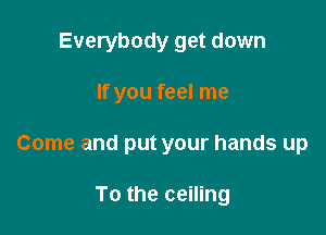 Everybody get down

If you feel me

Come and put your hands up

To the ceiling