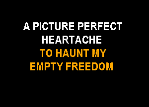 A PICTURE PERFECT
HEARTACHE
TOHAUNTMY

EMPTY FREEDOM