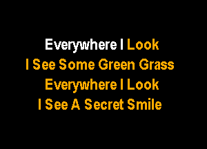Everywhere I Look
I See Some Green Grass

Everywhere I Look
I See A Secret Smile
