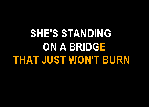 SHE'S STANDING
ON A BRIDGE

THAT JUST WON'T BURN
