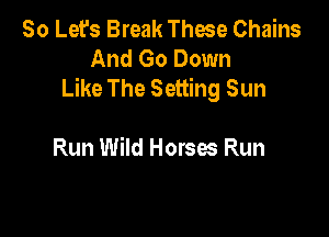 80 Let's Break These Chains
And Go Down
Like The Setting Sun

Run Wild Horses Run