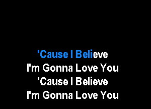 'Cause I Believe
I'm Gonna Love You
'Cause I Believe
I'm Gonna Love You