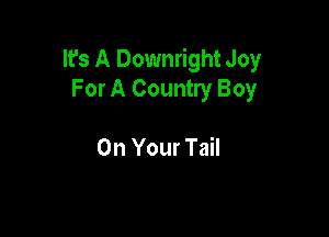 It's A Downright Joy
For A Country Boy

On Your Tail