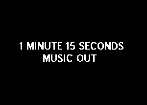 1 MINUTE 15 SECONDS

MUSIC OUT
