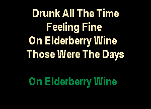 Drunk All The Time
Feeling Fine
On Elderberry Wine
Those Were The Days

On Elderberry Wine