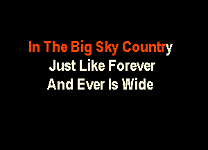 In The Big Sky Country
Just Like Forever

And Ever ls Wide